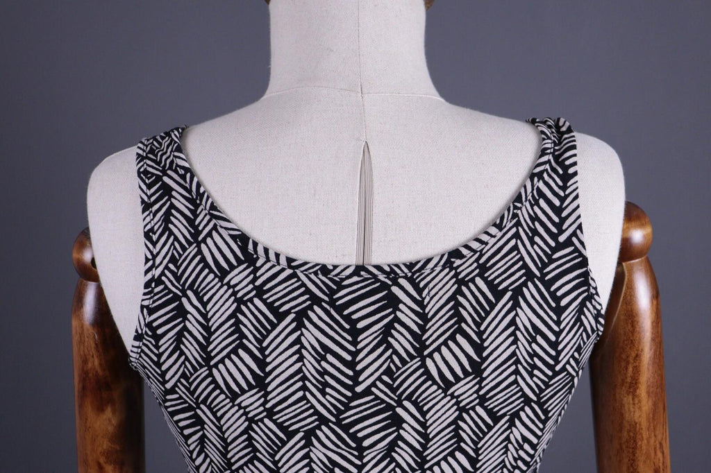 GUDRUN SJODEN Blacl Designer Summer Sleeveless Long Blouson Shift Dress – Size S