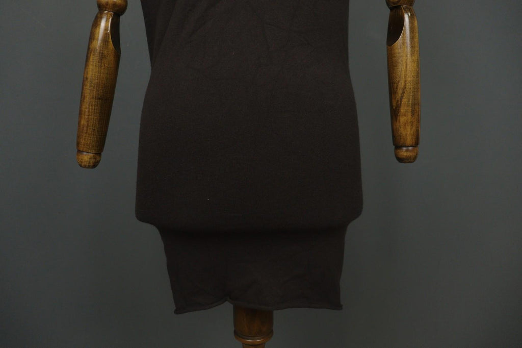 SARAH PACINI Black Viscose Blend Knit Short Sleeve Sweater Dress – Size One Size