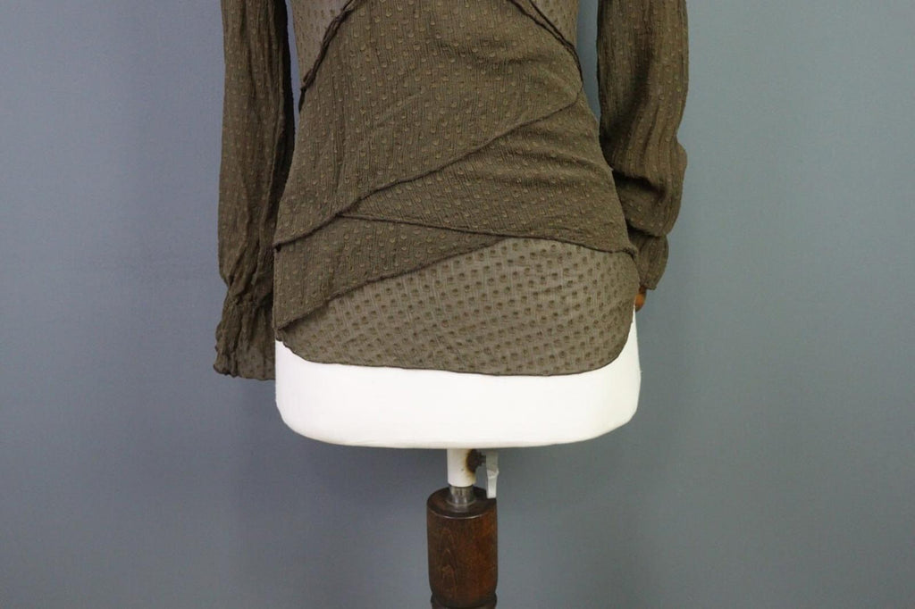 TRANSIT PAR SUCH Brown Mesh Silk Wrape Long Sleeve Top Blouse Shirt – Size 1