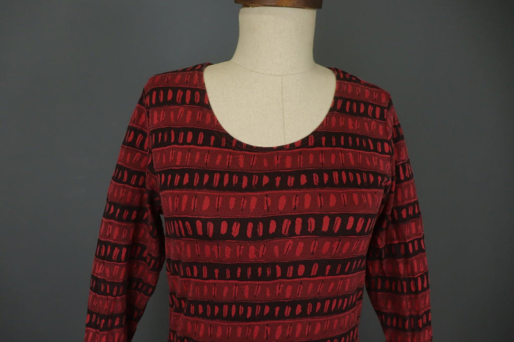GUDRUN SJODEN Multicolor Striped Long Sleeve Round Neck Pullover Blouse Top Sz M