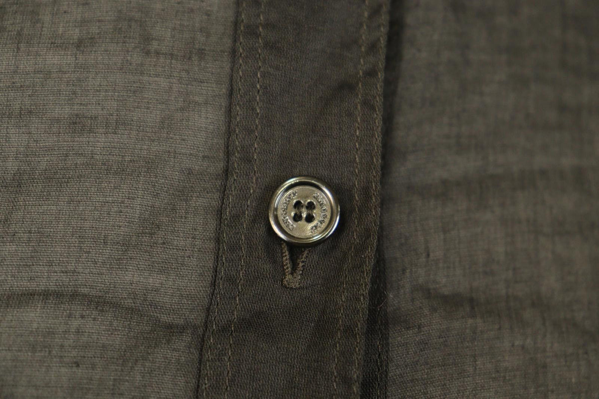 BURBERRY LONDON Brown Slim Fit Short Sleeve Collared Button-Up Shirt Top – Size 38