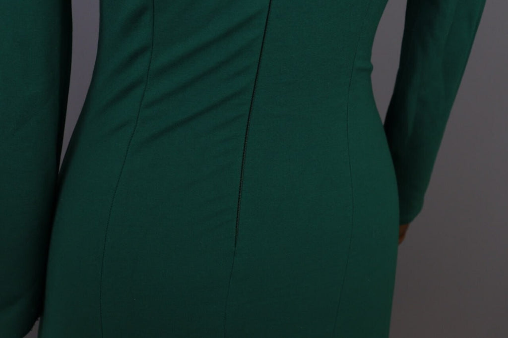 J. Crew Green Long Sleeve Bodycon Evening Midi Dress – Size XS