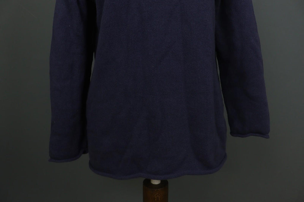 GUDRUN SJODEN Blue Cotton Knitted Long Sleeve Round Neck Pullover Sweater – Size M