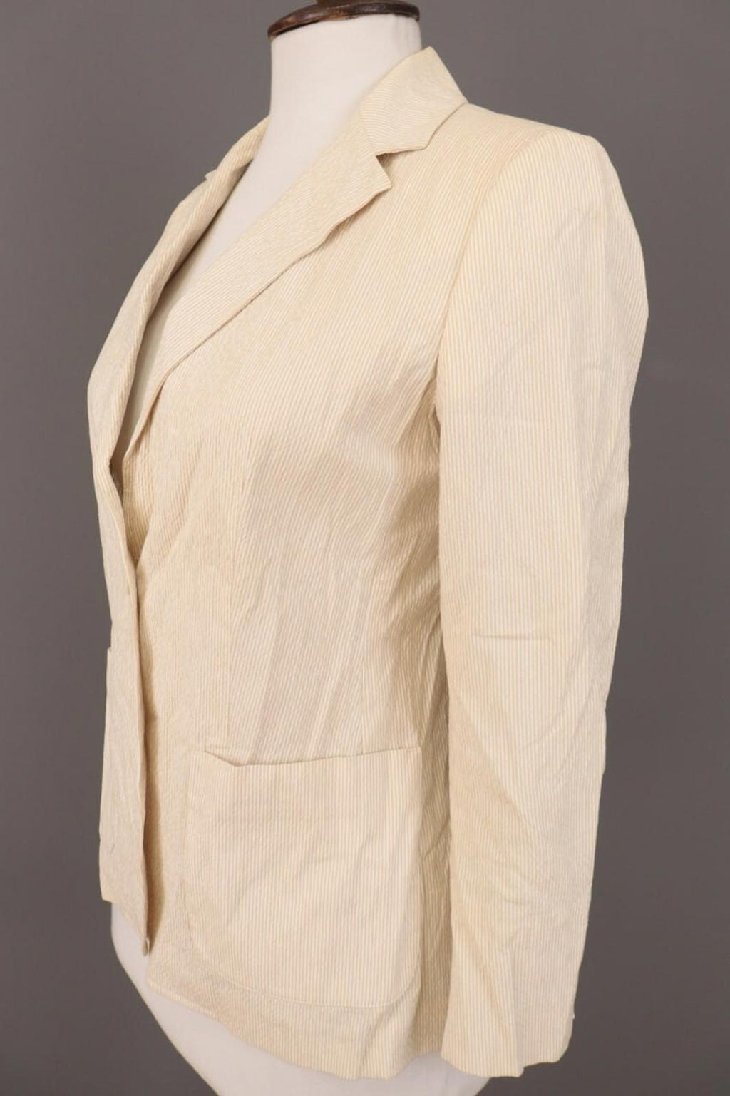 WEEKEND MAX MARA Beige Pinstripe One Button Blazer Jacket – Size USA 10