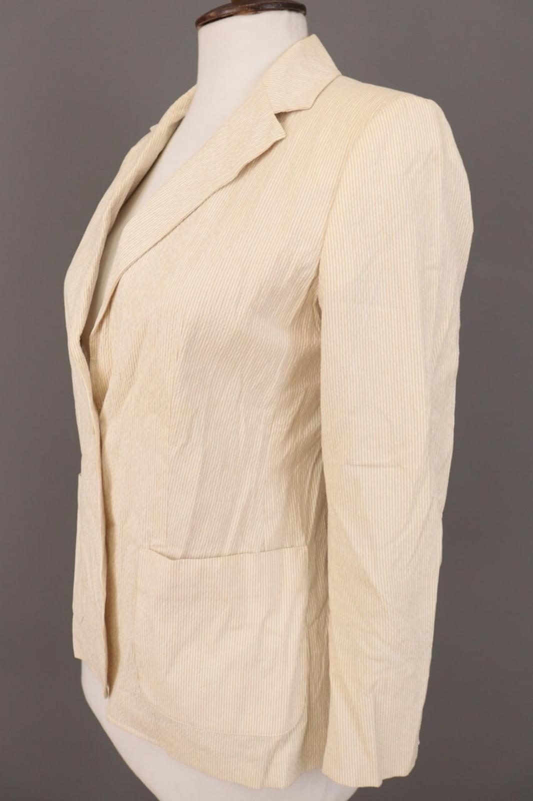 WEEKEND MAX MARA Beige Pinstripe One Button Blazer Jacket – Size USA 10