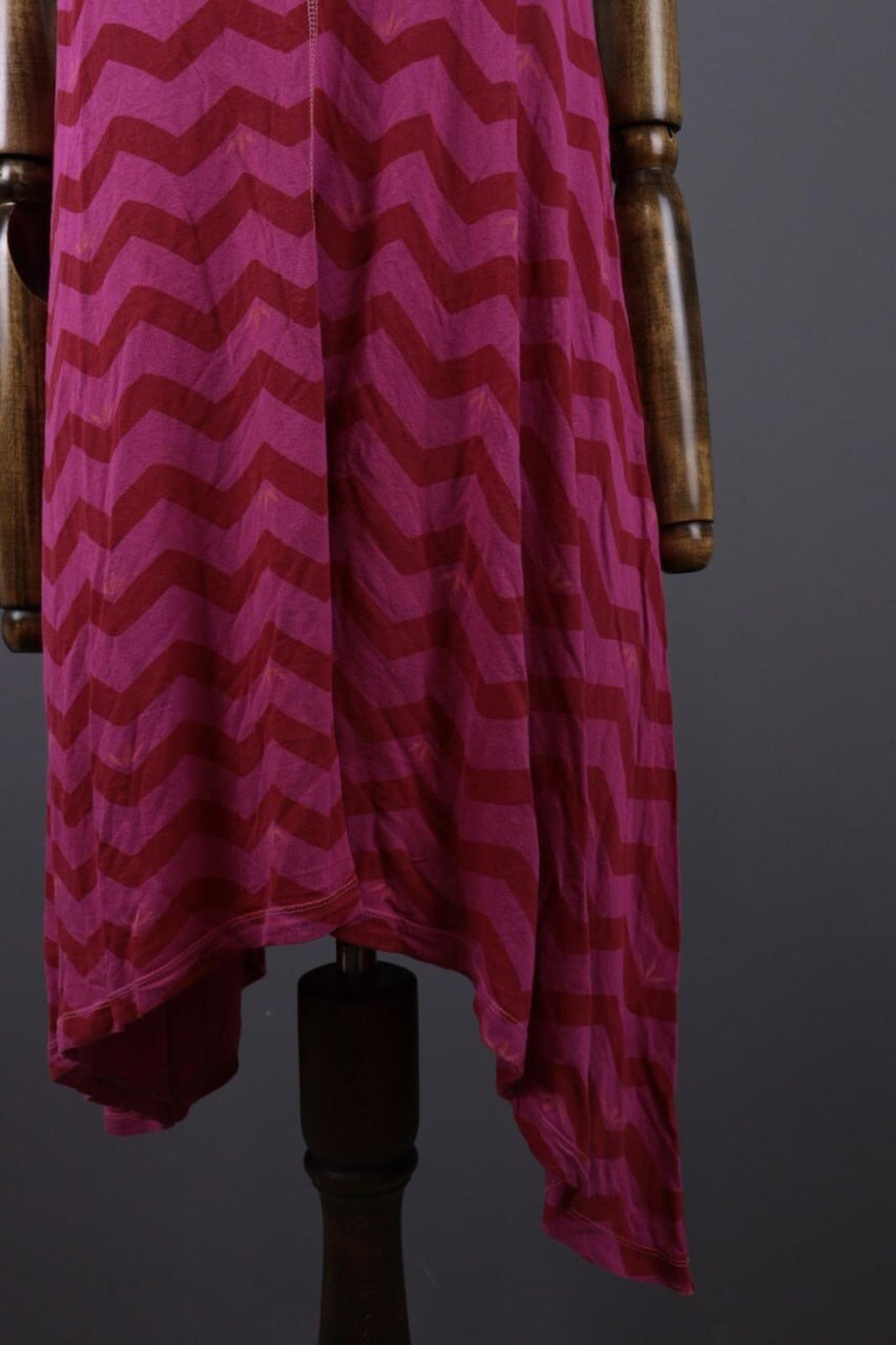 GUDRUN SJODEN Purple Stripe Lagenlook Sleeveless Blouson Midi Dress – Size L