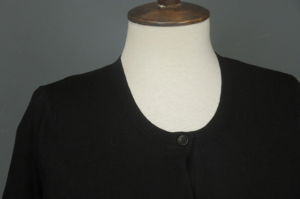 COACH Black Viscose Blend Raglan Sleeve Button Front Cardigan Sweater – Size S