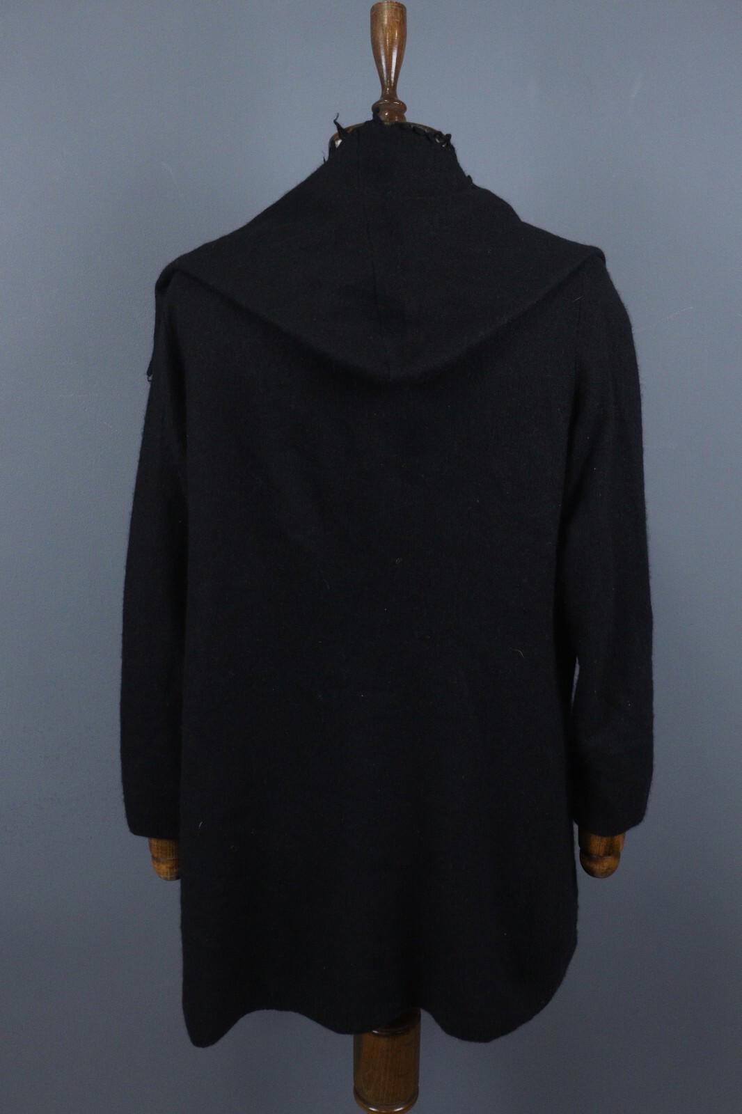FABIANA FILIPPI Black Long Sleeve Button Front Cardigan Sweater Cape – Size M