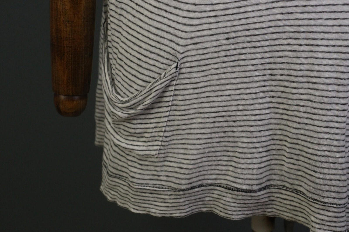 TRANSIT PAR SUCH Black and White Linen Short Sleeve Pocket Top Blouse – Size 4