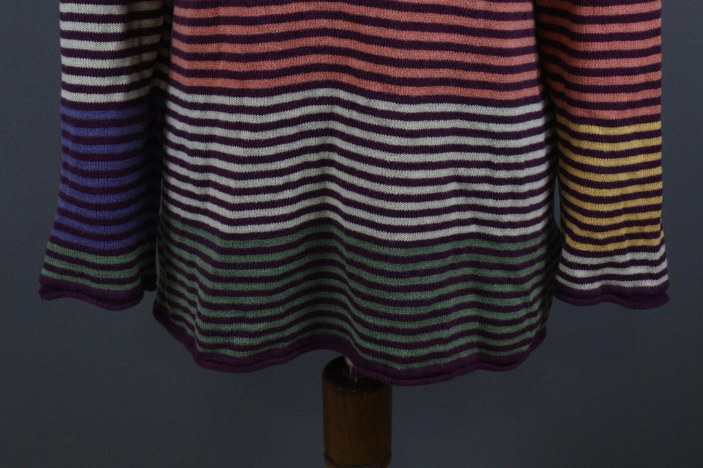 GUDRUN SJODEN Multicolor Striped Long Sleeve Lightweight Sweater – Size M