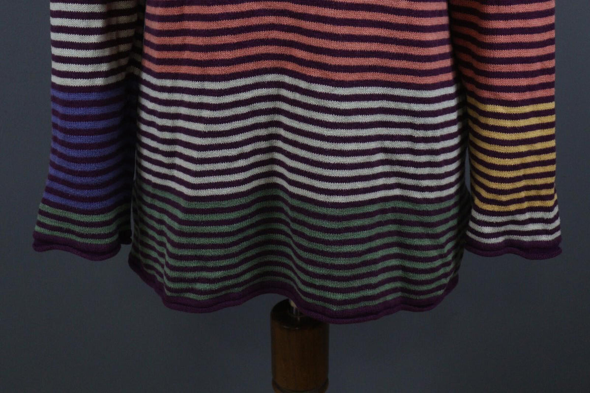 GUDRUN SJODEN Multicolor Striped Long Sleeve Lightweight Sweater – Size M