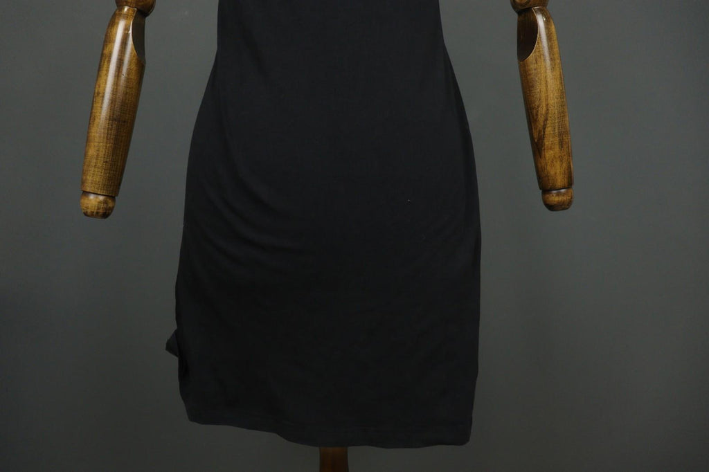 GUDRUN SJODEN Black Organic Cotton Scoop Neck Sleeveless Bodycon Dress – Size S