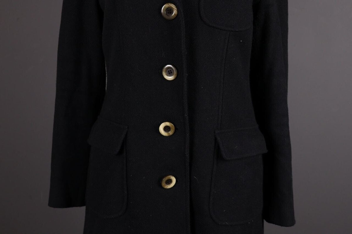 WEEKEND MAX MARA Black Multipocket Wool Tweed Coat – Size I 44 / GB 12 / USA 10