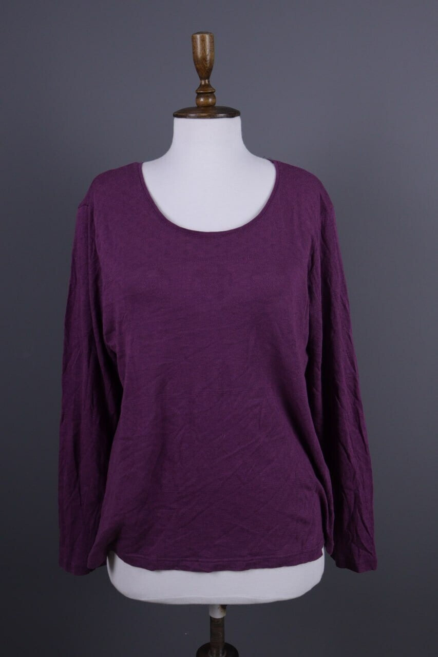 Gudrun Sjoden Purple Long Sleeve Top Shirt Pullover – Size XL