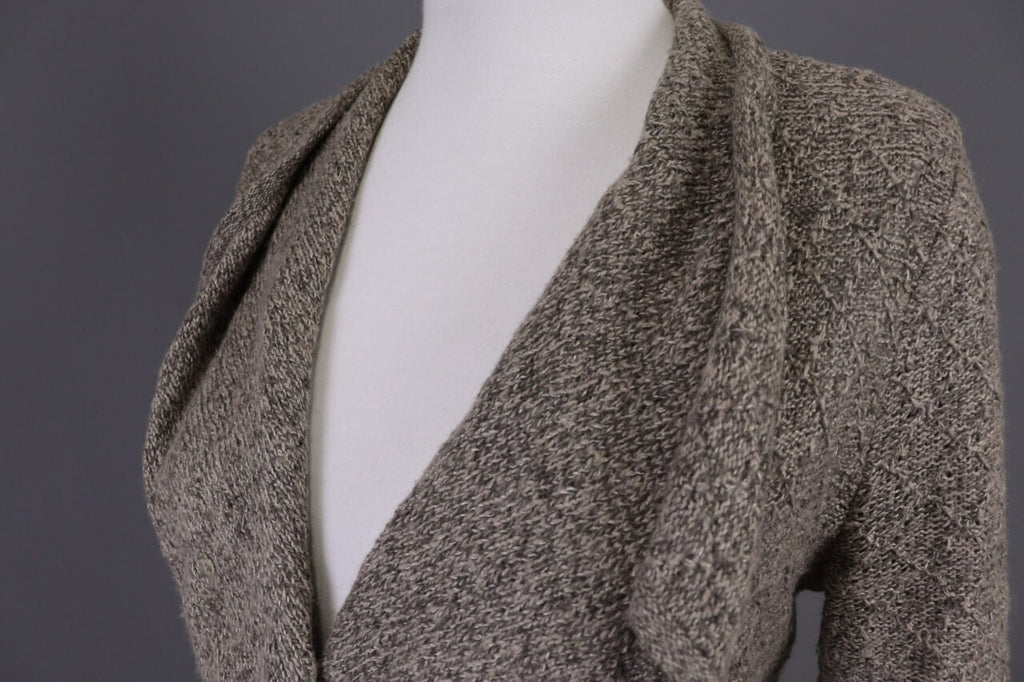 Used Lauren Ralph Lauren Brown Knitted Belted Coat Jacket – Size XS