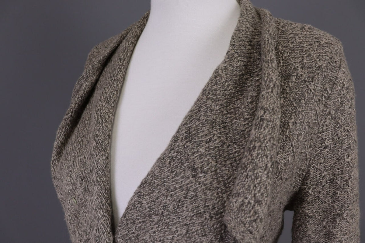 Used Lauren Ralph Lauren Brown Knitted Belted Coat Jacket – Size XS