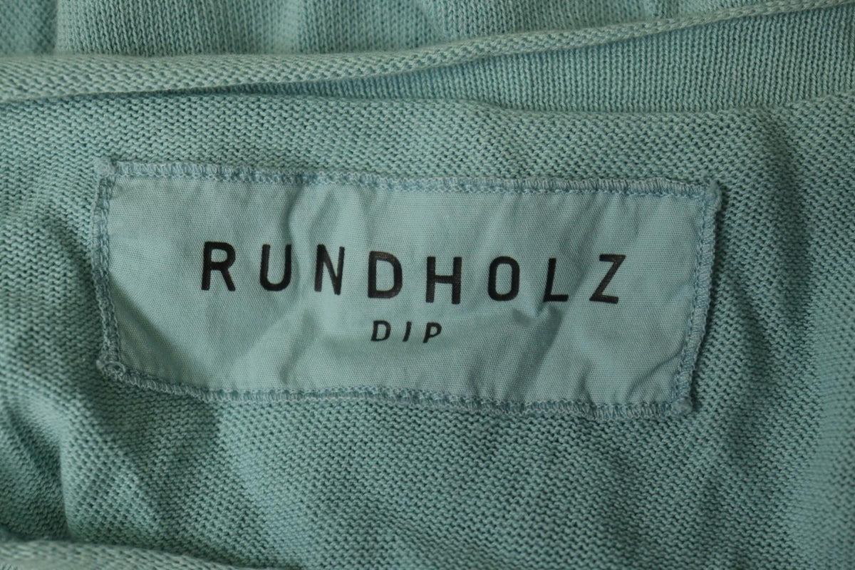 RUNDHOLZ DIP Green 100% Cotton Round Neck Long Sleeve Pullover Cropped Top OS