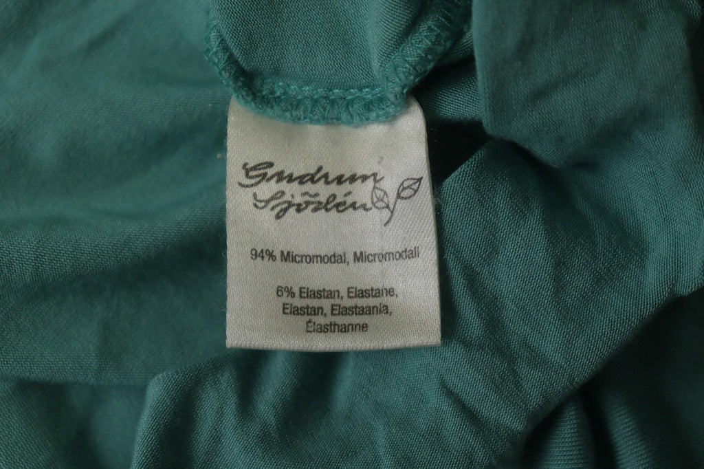 GUDRUN SJODEN Green Modal Knit Round Neck Long Sleeve Blouse Tunic Top – Size M
