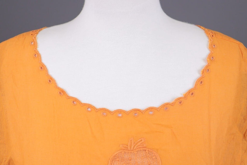 Gudrun Sjoden Orange Lagenlook Blouson Midi Tunic Dress – Size M