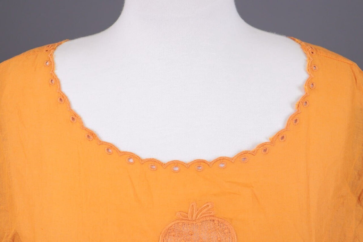 Gudrun Sjoden Orange Lagenlook Blouson Midi Tunic Dress – Size M