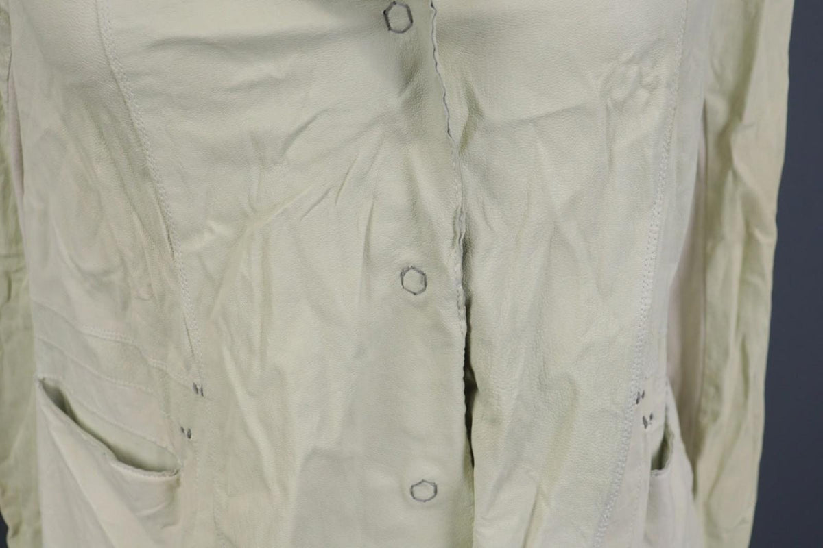 TRANSIT PAR-SUCH Beige 100%Cotton Long Sleeve Snap Front Drawstring Jacket Sz 2