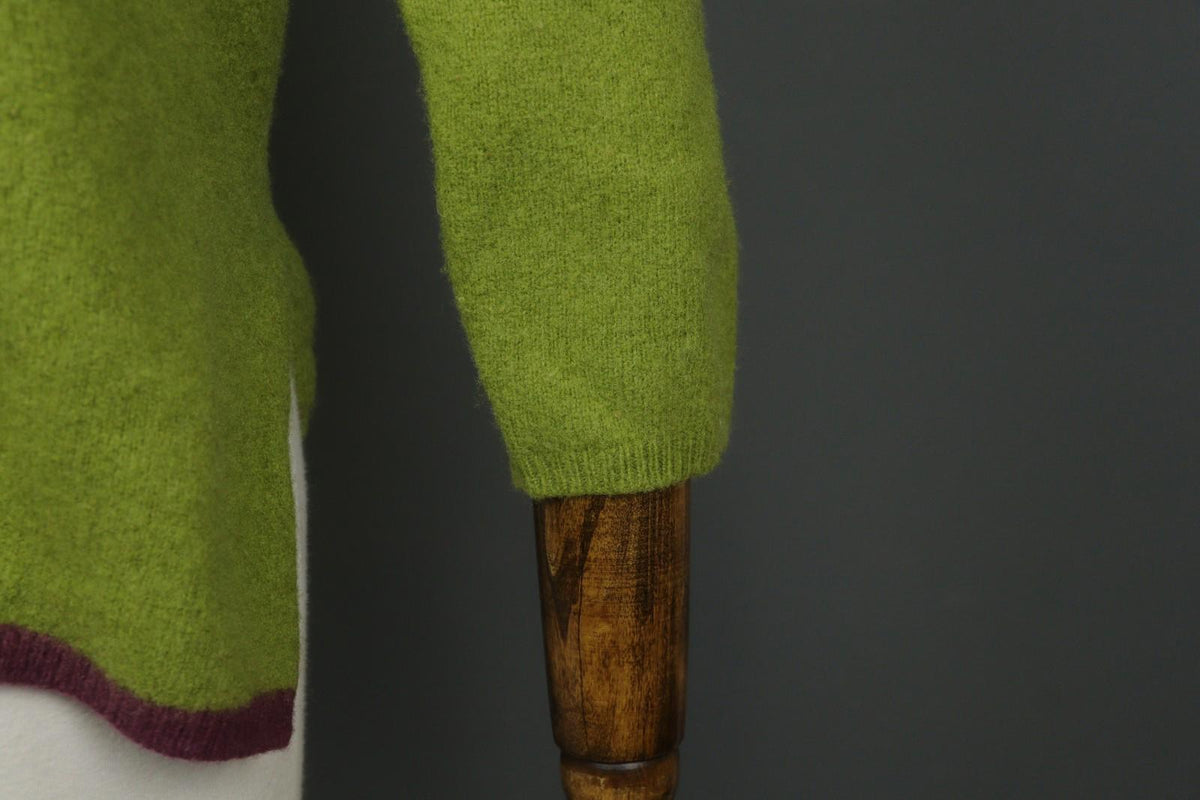 GUDRUN SJODEN Green 100% Wool Tight Knitted Crew Neck Pullover Sweater – Size L