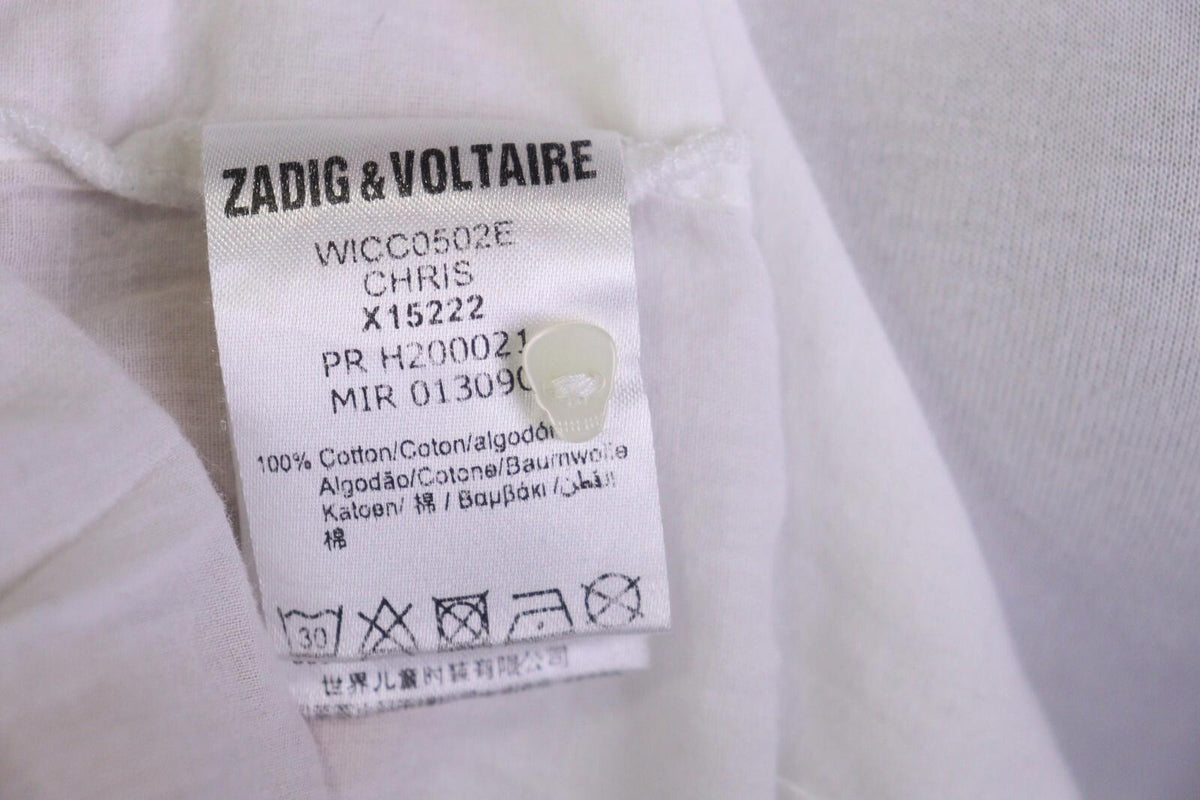 ZADIG & VOLTAIRE White Long Sleeve Button Down Lace Top Blouse Shirt – Size 16-M