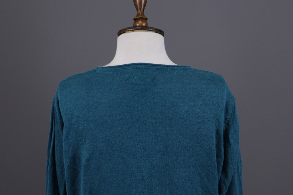 Gudrun Sjoden Blue Linen Lagenlook Long Sleeve Relaxed A-Line Dress – Size L