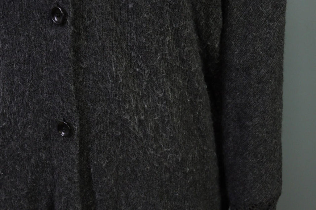 OSKA Gray Lagenlook Obersized Wool Mohair Angora Cardigan Sweater