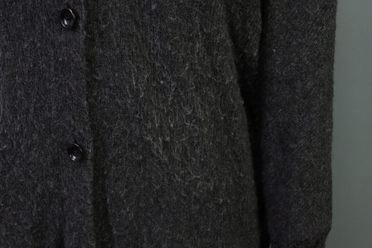 OSKA Gray Lagenlook Obersized Wool Mohair Angora Cardigan Sweater