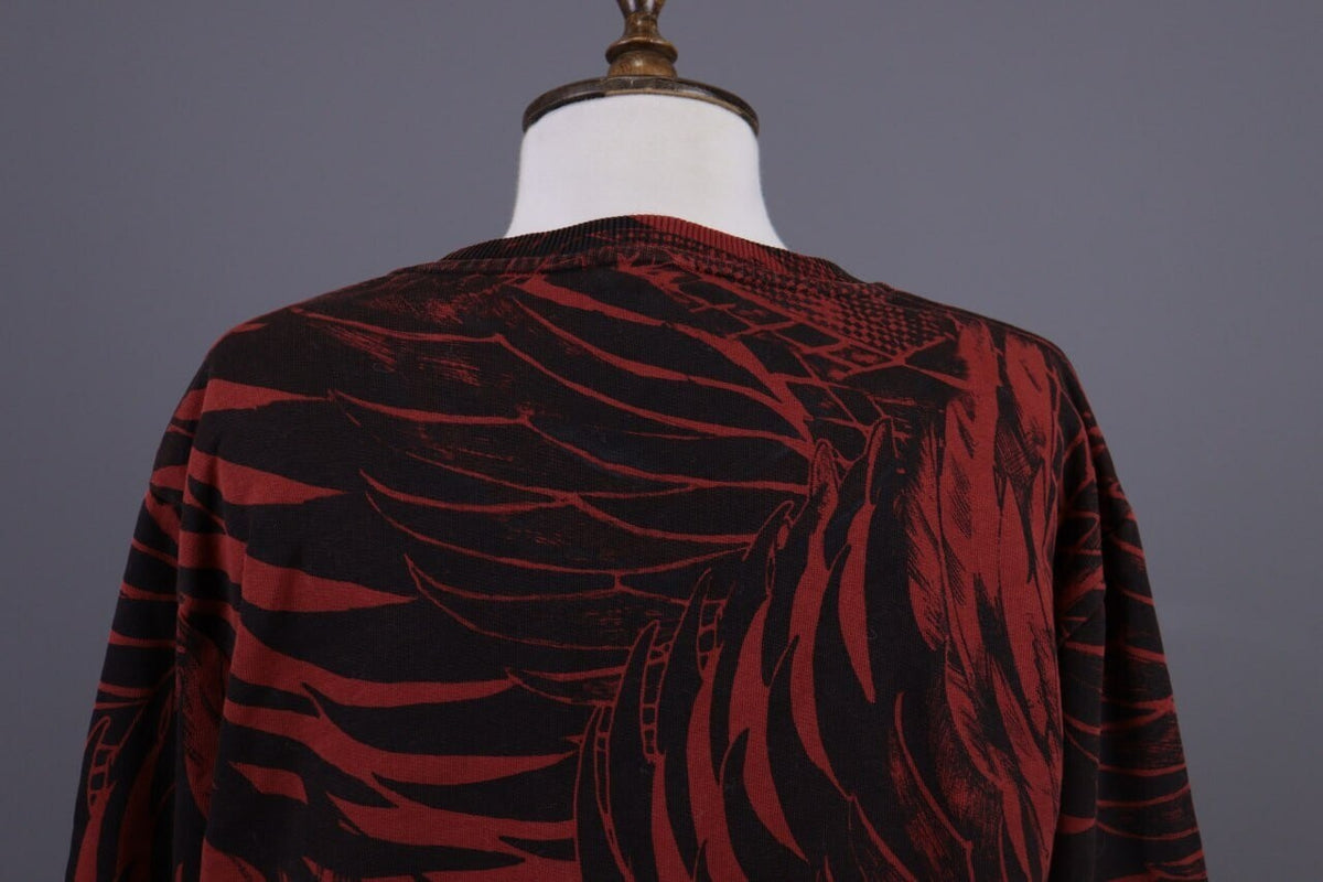 Just Cavalli Red Floral Crew Neck Sweatshirt Jumper Sweater – Size L