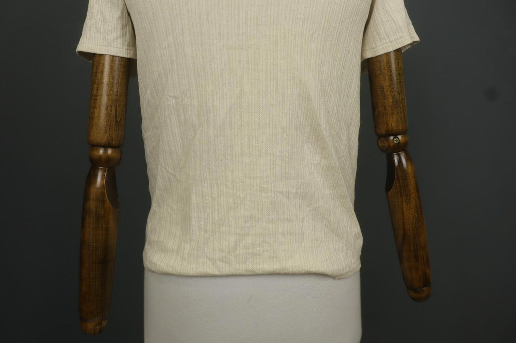 SEZANE Cream 100% Cotton Cable Knit Deep V-Neck Button Front Cardigan – Size S
