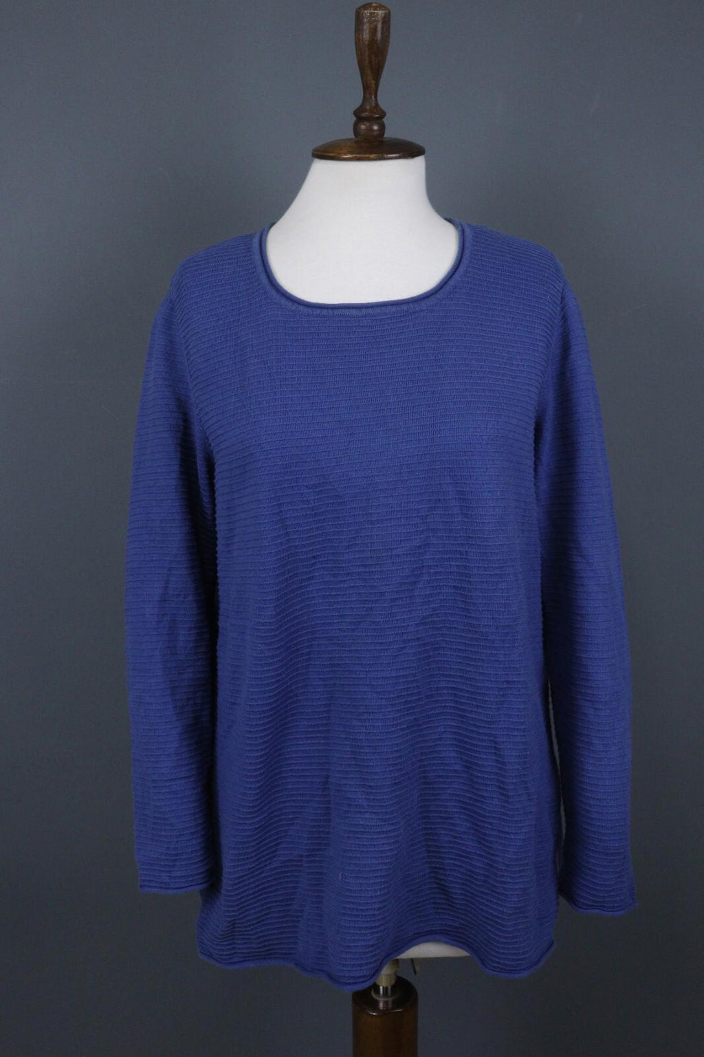 GUDRUN SJODEN Blue Striped Long Sleeve Top Blouse – Size M