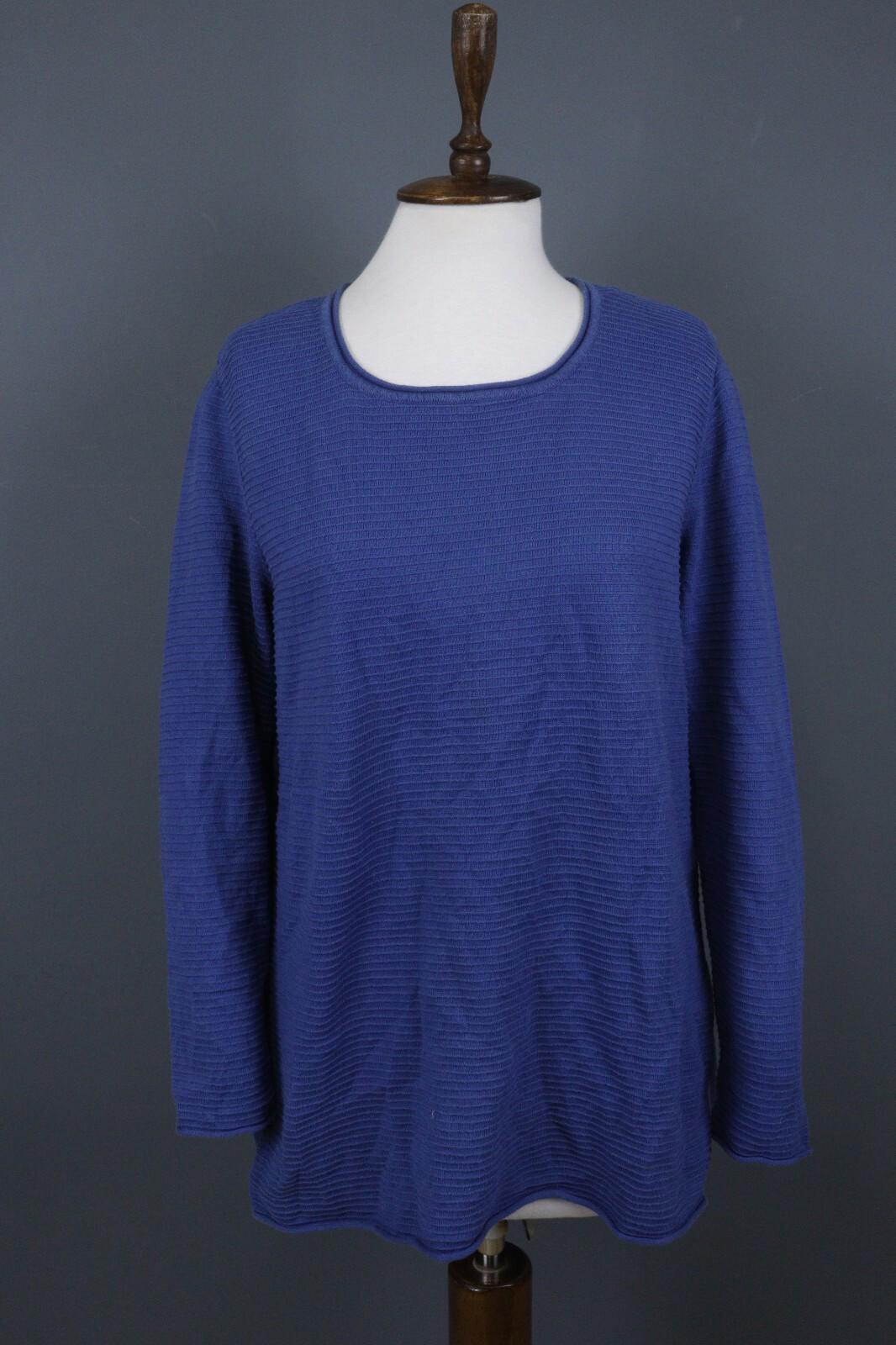 GUDRUN SJODEN Blue Striped Long Sleeve Top Blouse – Size M