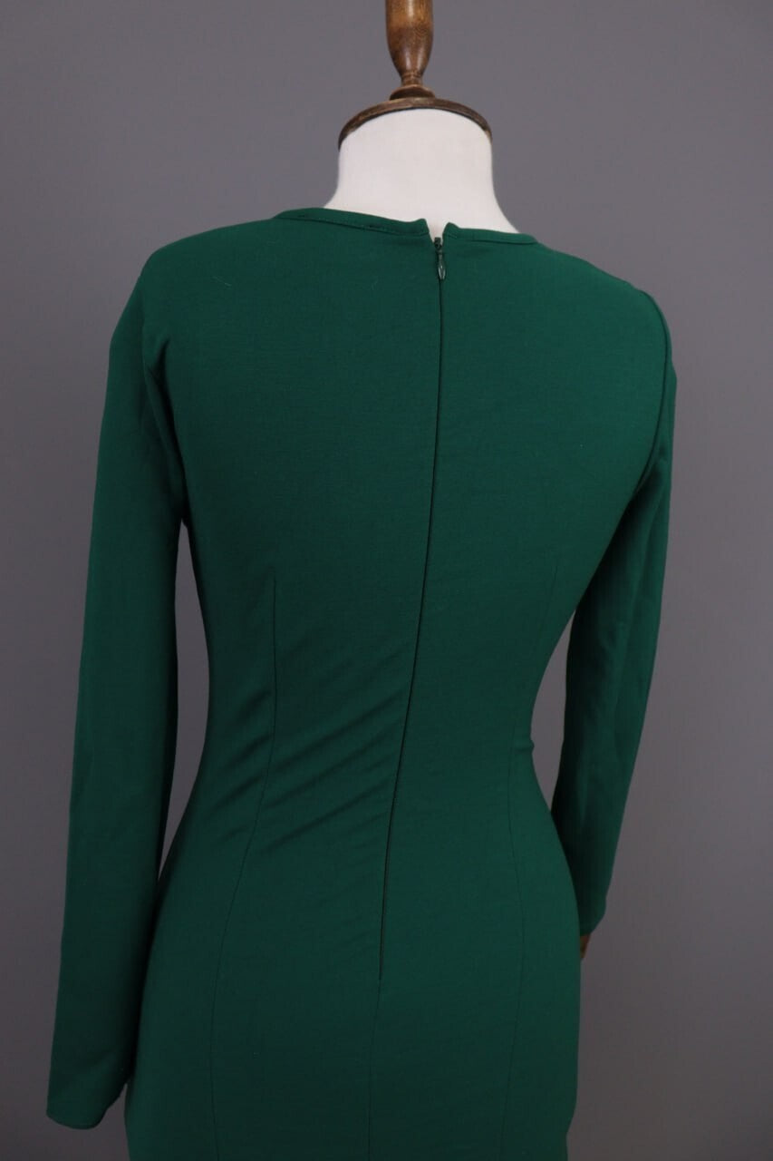J. Crew Green Long Sleeve Bodycon Evening Midi Dress – Size XS