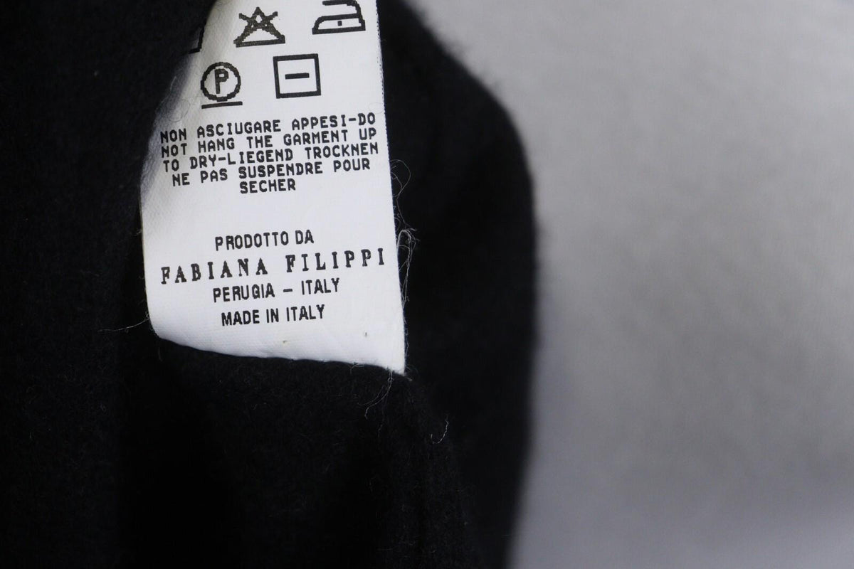 FABIANA FILIPPI Black Long Sleeve Button Front Cardigan Sweater Cape – Size M