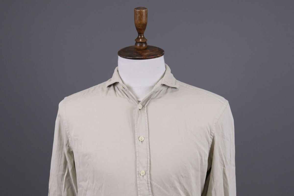 Hackett London Slim Fit Beige Long Sleeve Button Down Shirt – Size M