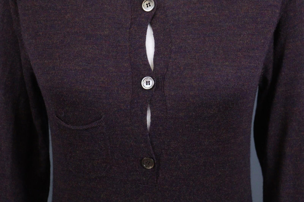 VTG ISABEL MARANT ETOILE Purple Tight Knit Wool Button Front Knit Sweater – Size 2