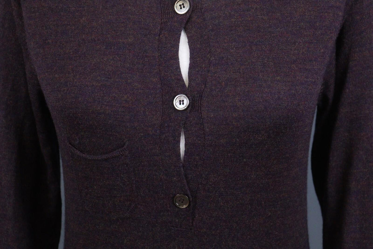 VTG ISABEL MARANT ETOILE Purple Tight Knit Wool Button Front Knit Sweater – Size 2