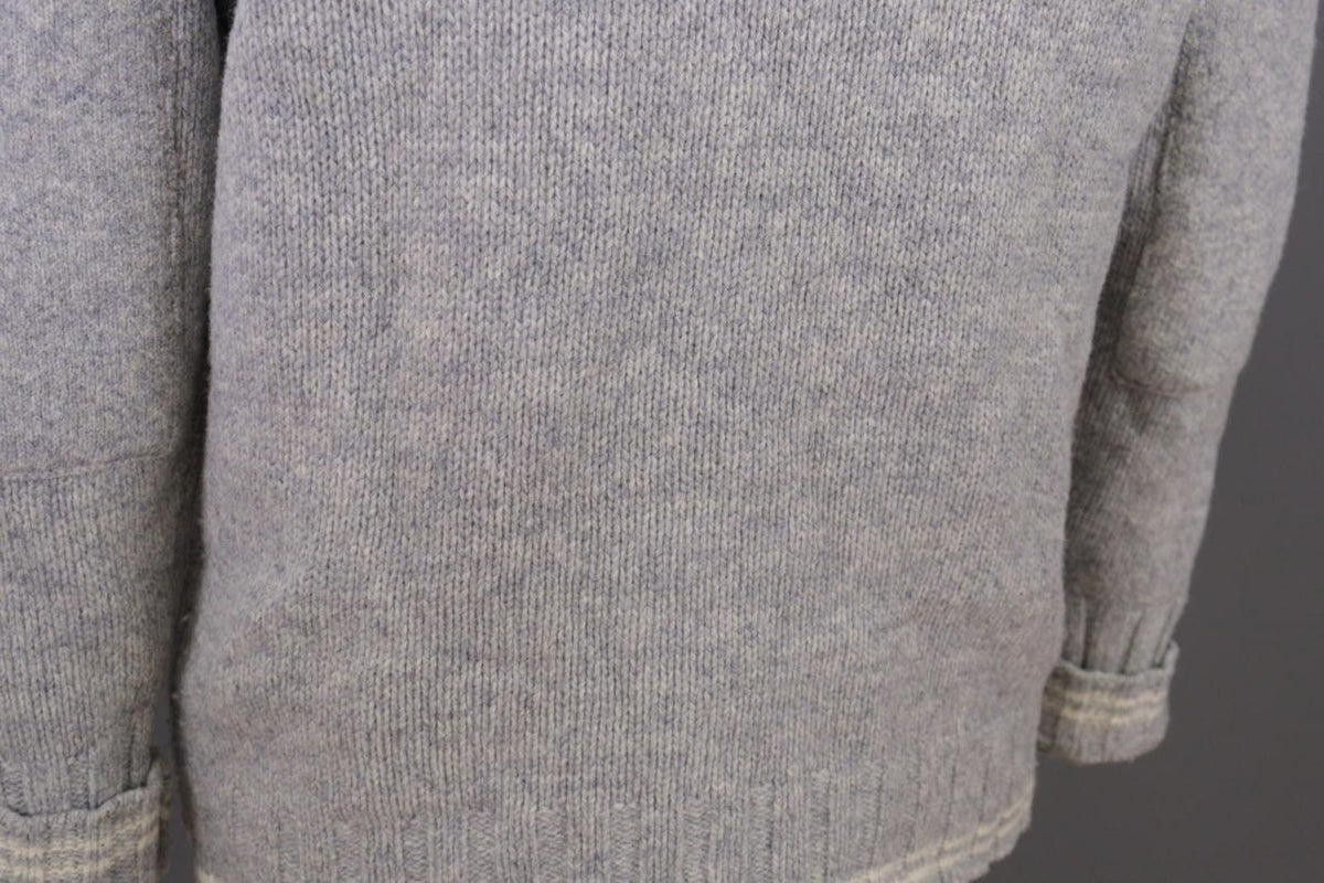 DEVOLD Gray Vintage Fair Isle Turtle Neck Wool Knit Ski Sweater – Size M