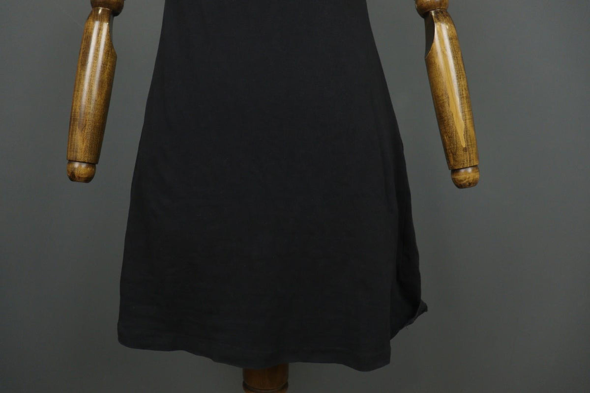 GUDRUN SJODEN Black Organic Cotton Scoop Neck Sleeveless Bodycon Dress – Size S