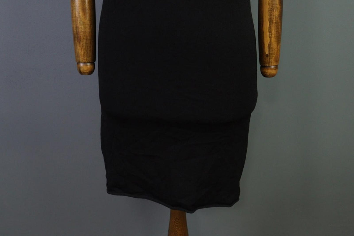 SARAH PACINI Black Cowl Neck Sleeveless Party Cocktail Bodycon Dress – Size M/L