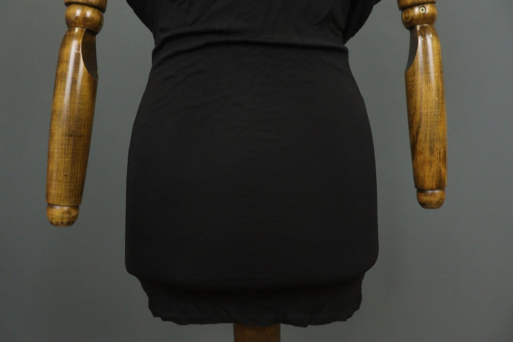 VERSACE JEANS Black 100% Viscose Stretch Beaded Scoop Neck Shift Dress – Size 36