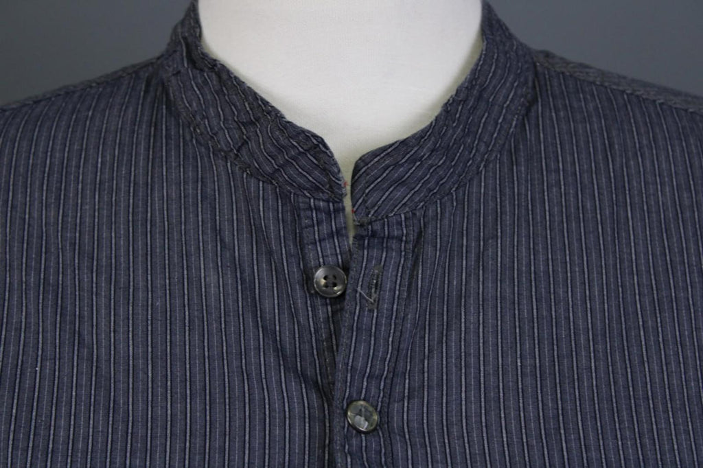 Desigual Blue White Striped 100%Cotton Regular Fit Long Sleeve Shirt Top – Size M – Used