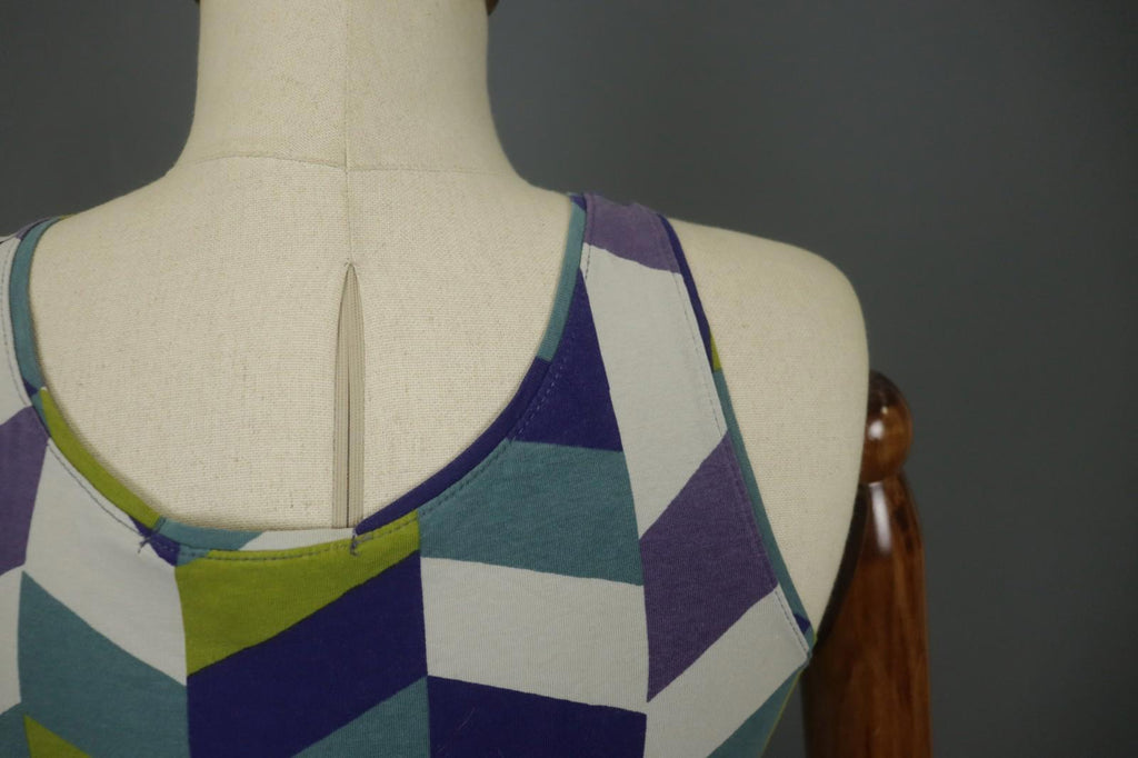 GUDRUN SJODEN Multi Geometric Scoop Neck Sleeveless Pullover Tank Top – Size S