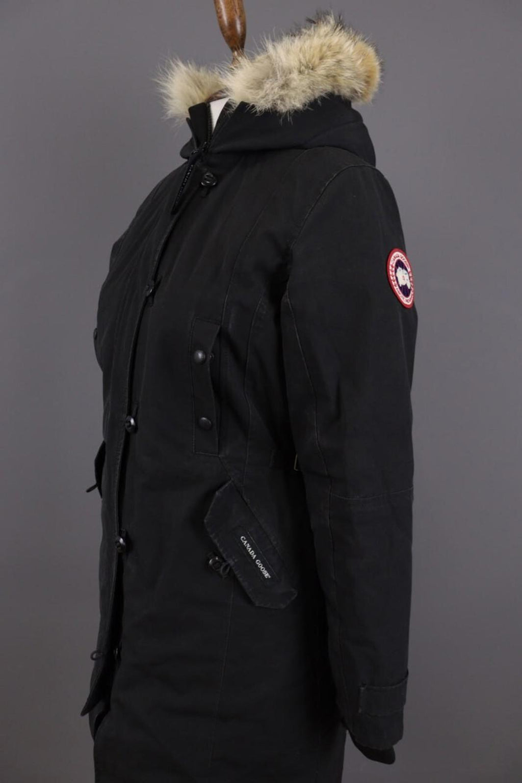 Canada Goose Black Multipockets Fur Down Cargo Hooded Jacket – Size S