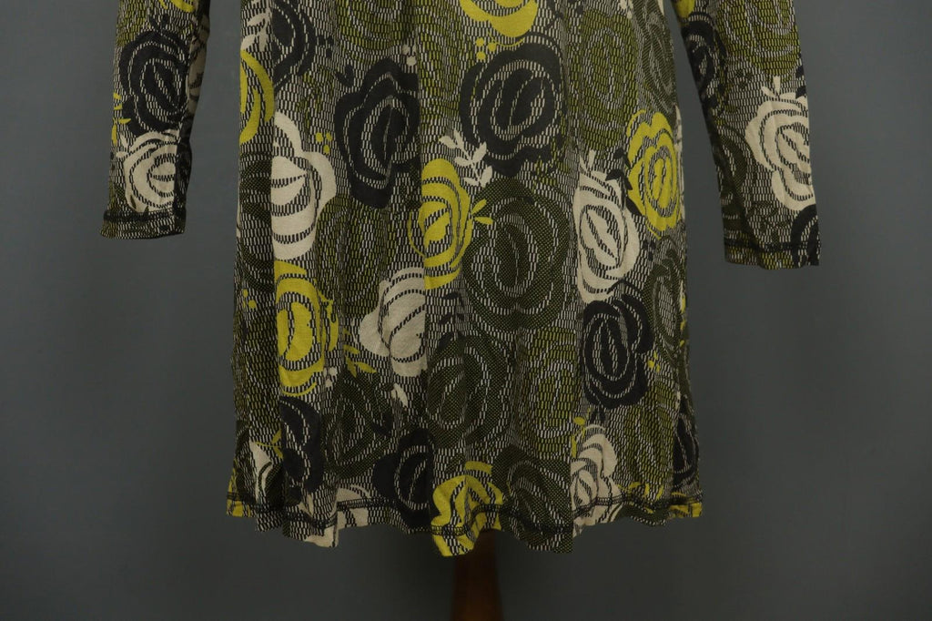 GUDRUN SJODEN Multicolor Floral Print Round Neck Long Sleeve Sheath Dress – Size M