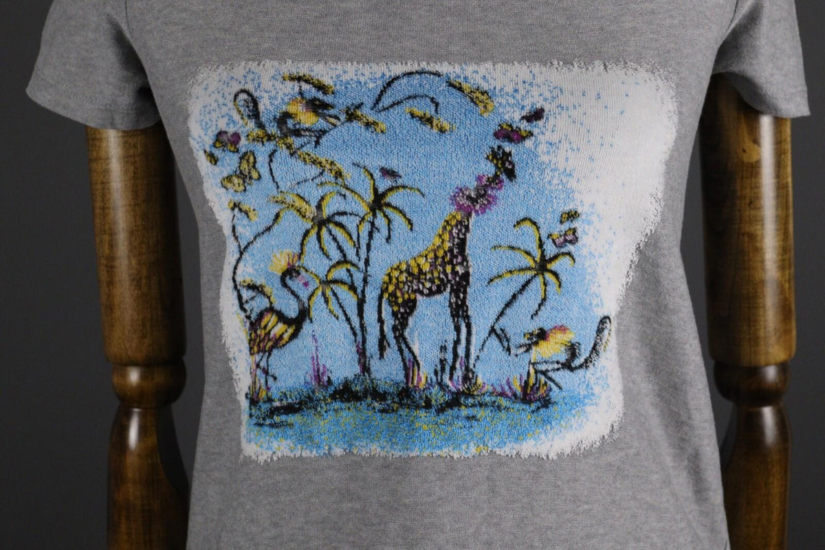 ETRO MILANO Gray Printed Cotton Short Sleeve Top T-Shirt – Size 40