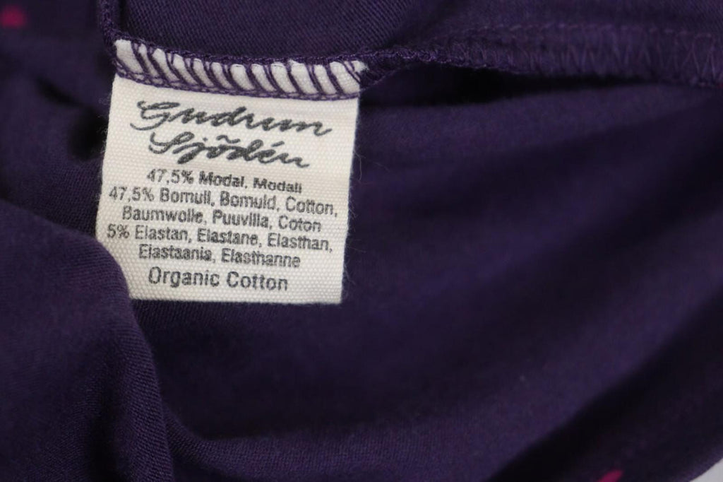 GUDRUN SJODEN Purple Polka Dot Modal Crew Neck Long Sleeve Blouse Top – Size S