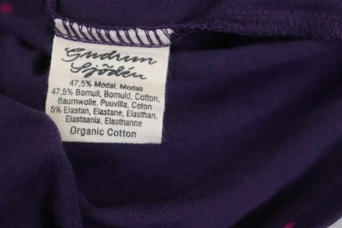 GUDRUN SJODEN Purple Polka Dot Modal Crew Neck Long Sleeve Blouse Top – Size S